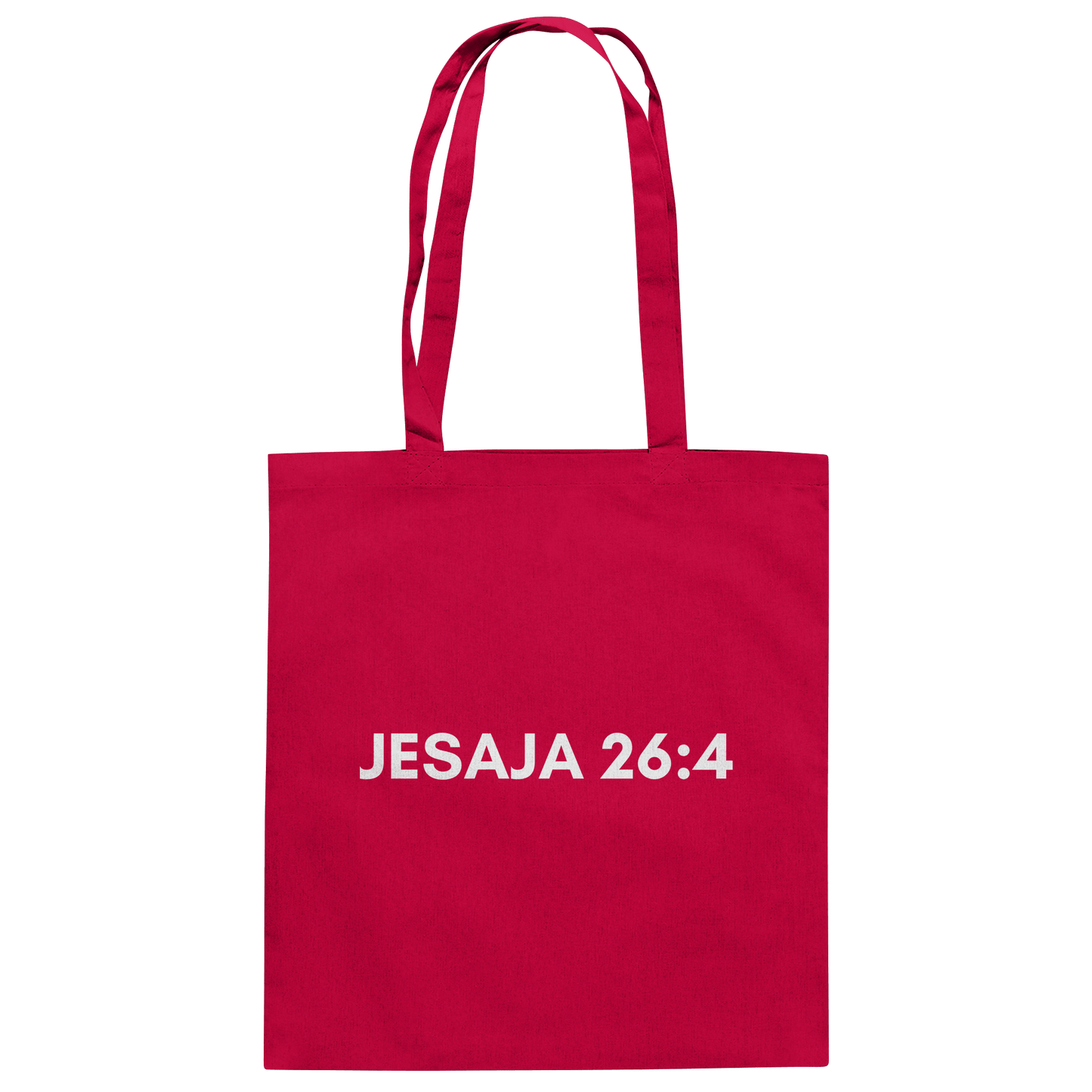 Jesaja 26,4 – Der Herr ist ein ewiger Fels | Christliches Bibelvers Design - Baumwolltasche - Taschen - Classic Red - GfoitMa