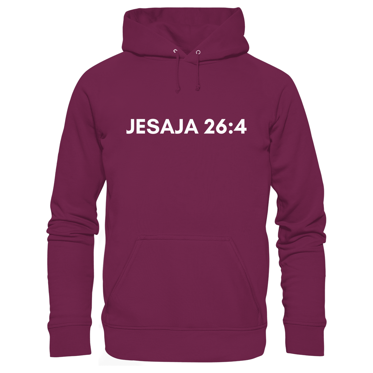 Jesaja 26,4 – Der Herr ist ein ewiger Fels | Christliches Bibelvers Design - Premium Unisex Hoodie - Hoodies - Burgund - GfoitMa