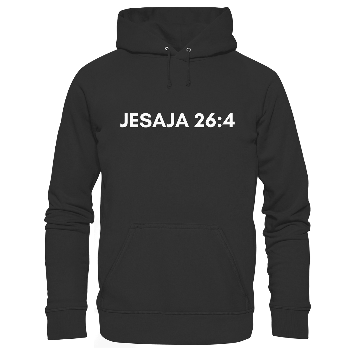 Jesaja 26,4 – Der Herr ist ein ewiger Fels | Christliches Bibelvers Design - Premium Unisex Hoodie - Hoodies - Black - GfoitMa