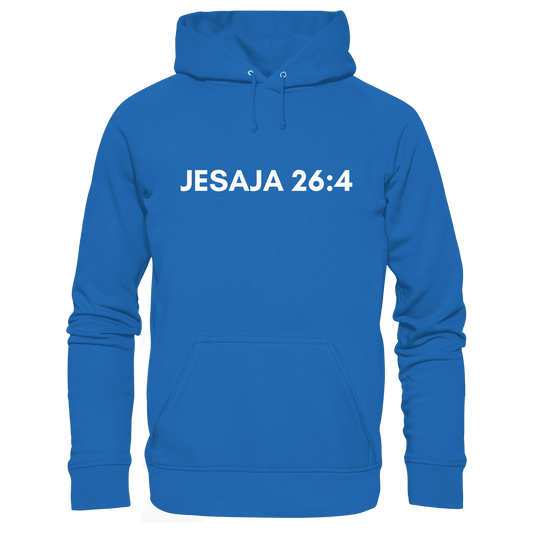 Jesaja 26,4 – Der Herr ist ein ewiger Fels | Christliches Bibelvers Design - Premium Unisex Hoodie - Hoodies - Royal Blau - GfoitMa