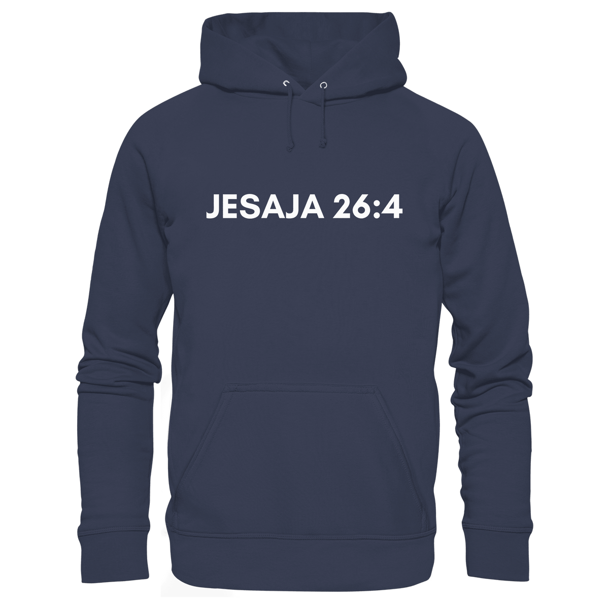 Jesaja 26,4 – Der Herr ist ein ewiger Fels | Christliches Bibelvers Design - Premium Unisex Hoodie - Hoodies - Deep Navy - GfoitMa