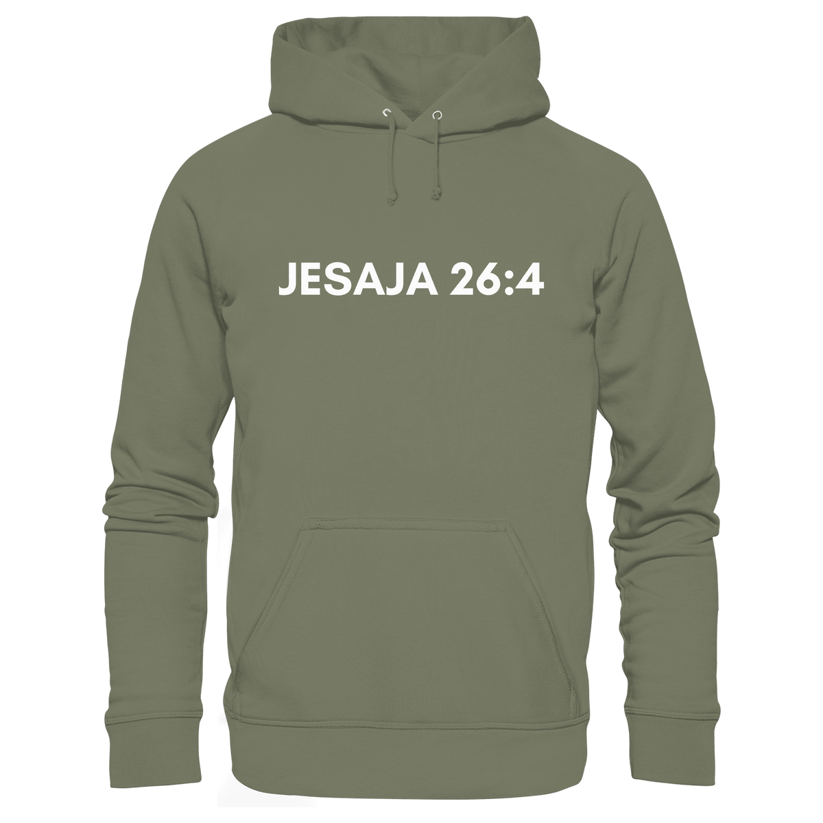 Jesaja 26,4 – Der Herr ist ein ewiger Fels | Christliches Bibelvers Design - Premium Unisex Hoodie - Hoodies - Classic Olive - GfoitMa