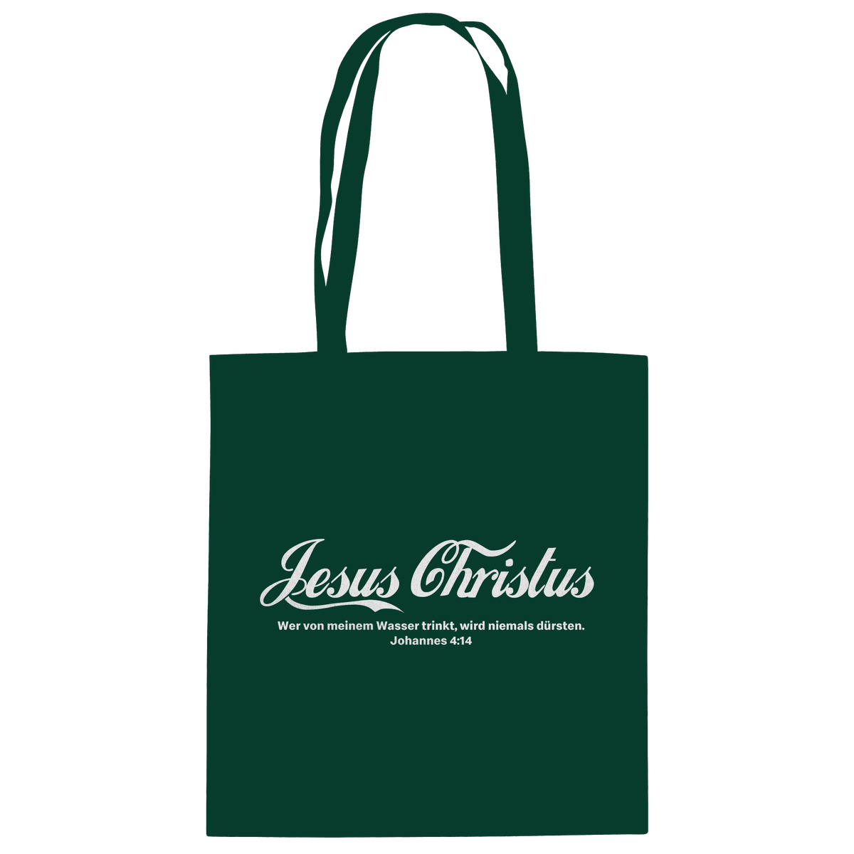 Jesus Christus – Johannes 4,14 | Christliches Statement Design „Lebendiges Wasser“ - Baumwolltasche - Taschen - Bottle Green - GfoitMa