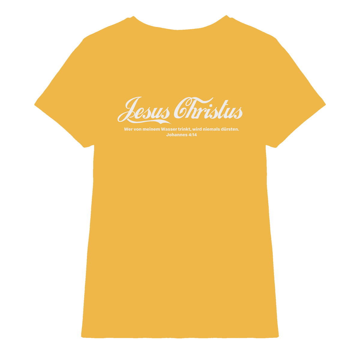 Jesus Christus – Johannes 4,14 | Christliches Statement Design „Lebendiges Wasser“ - Ladies Premium Shirt - Lady-Shirts - Gold - GfoitMa