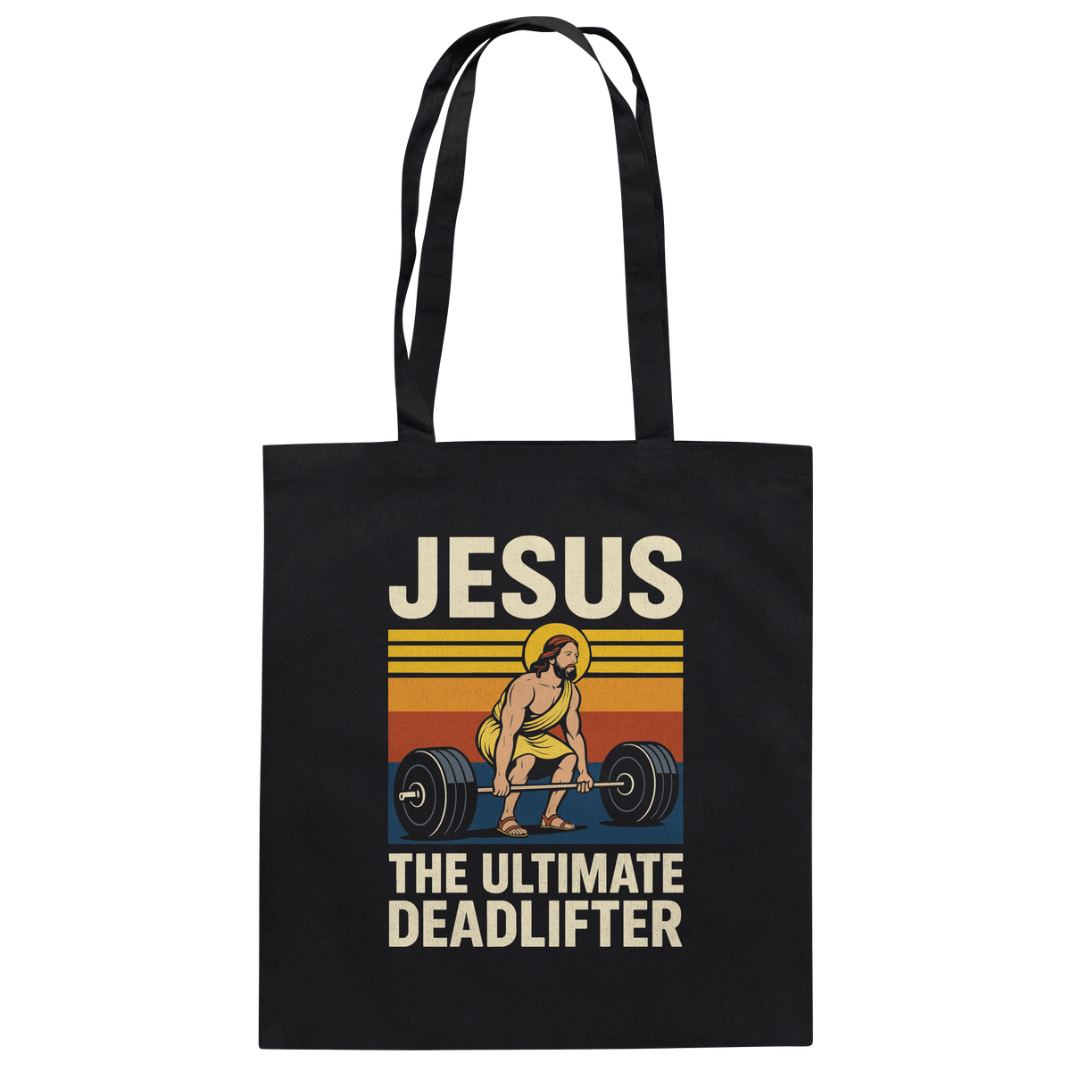 Jesus Deadlifter – Jesus the Ultimate Deadlifter | Christliches Fitness Design - Baumwolltasche - Taschen - Black - GfoitMa