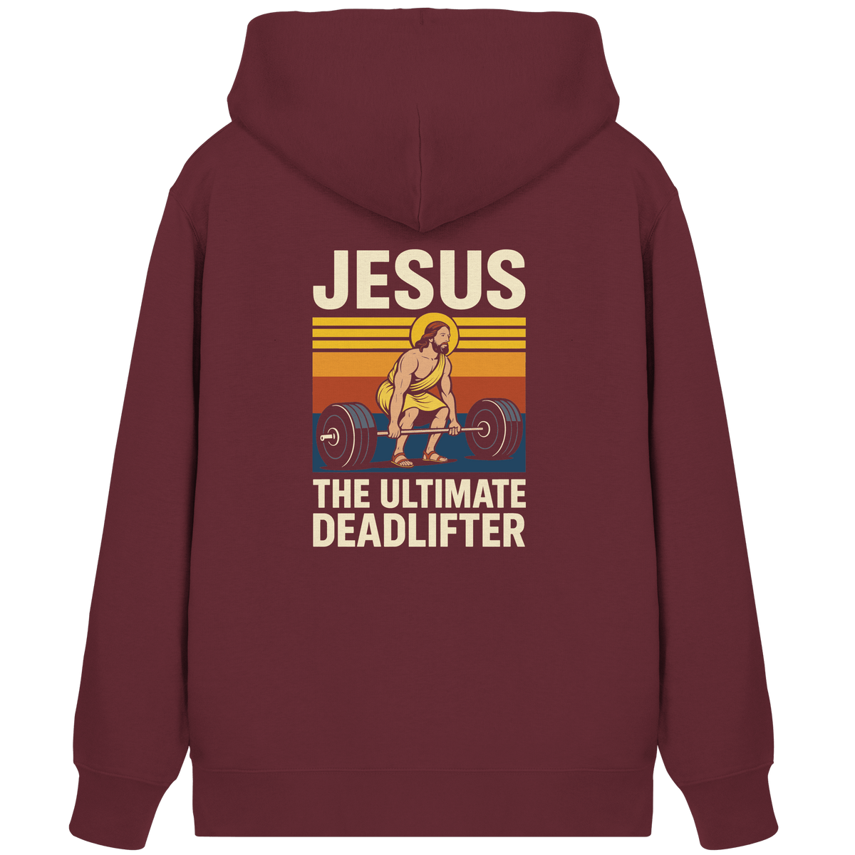 Jesus Deadlifter – Jesus the Ultimate Deadlifter | Christliches Fitness Design - Organic Zipper - Jacken/ Zipper - Burgundy - GfoitMa