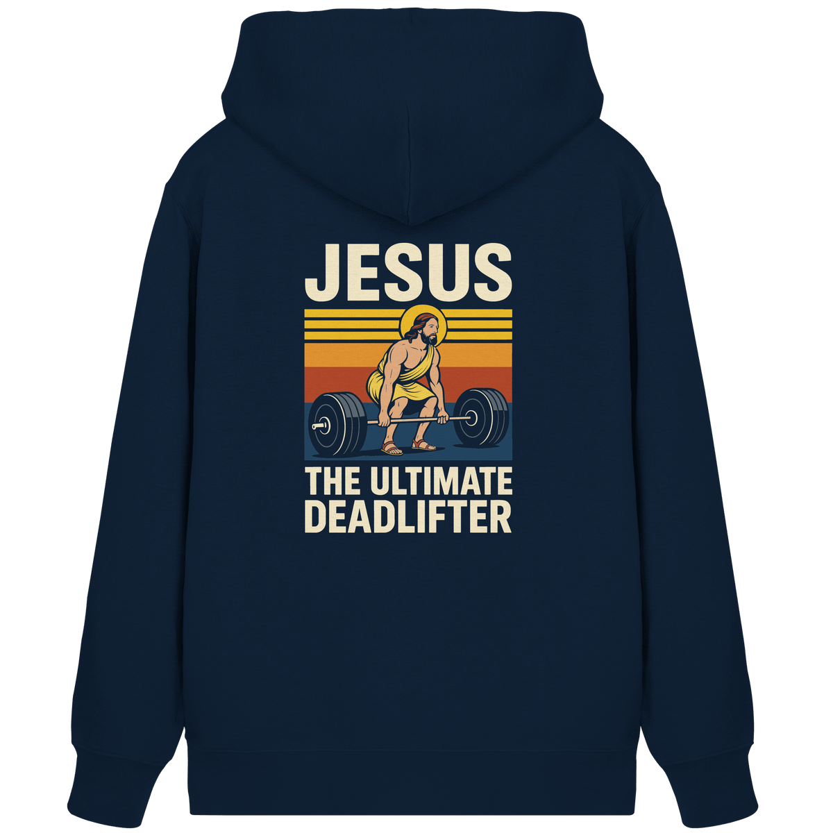 Jesus Deadlifter – Jesus the Ultimate Deadlifter | Christliches Fitness Design - Organic Zipper - Jacken/ Zipper - French Navy - GfoitMa