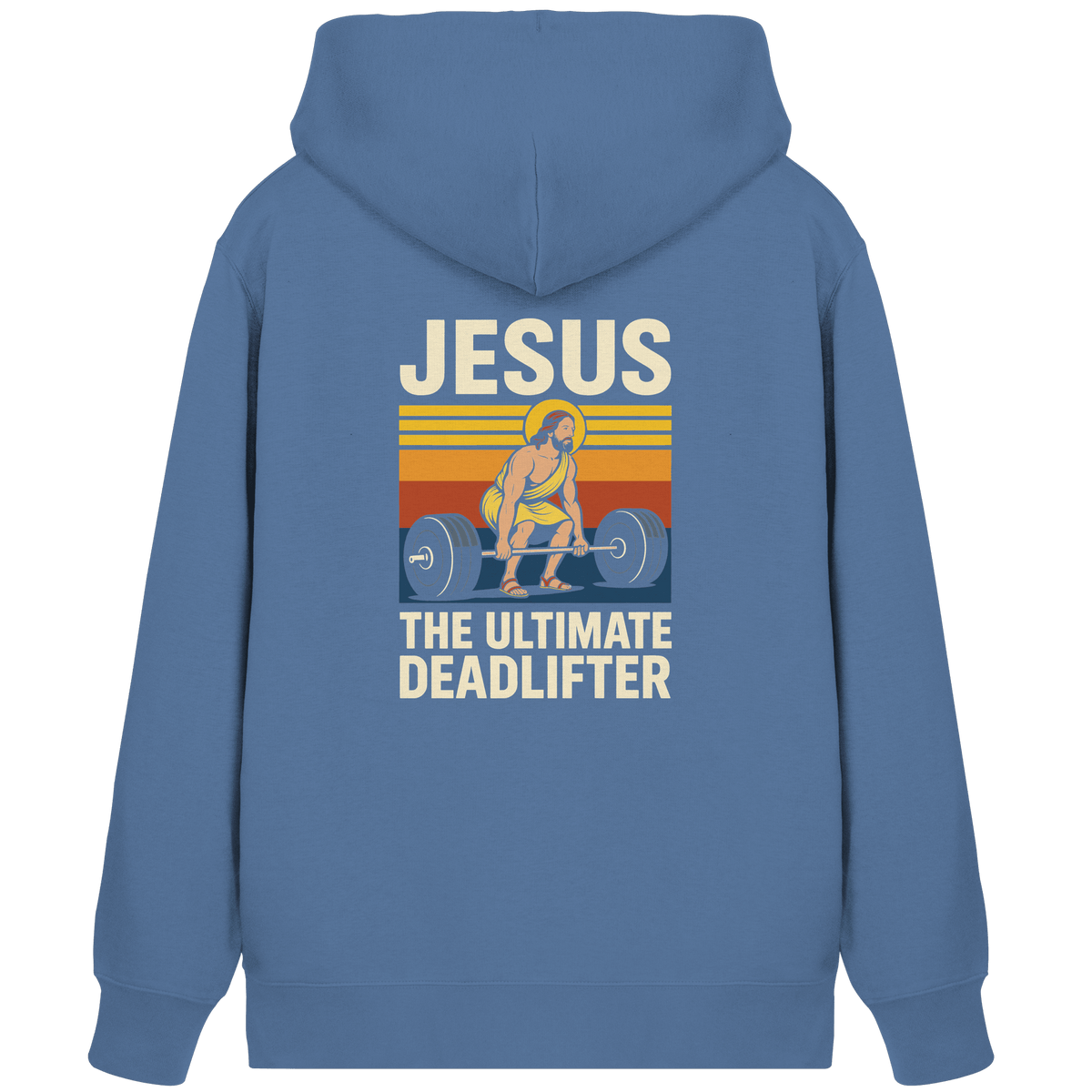 Jesus Deadlifter – Jesus the Ultimate Deadlifter | Christliches Fitness Design - Organic Zipper - Jacken/ Zipper - Bright Blue - GfoitMa