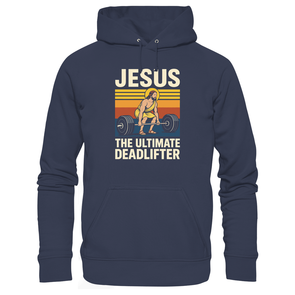 Jesus Deadlifter – Jesus the Ultimate Deadlifter | Christliches Fitness Design - Premium Unisex Hoodie - Hoodies - Deep Navy - GfoitMa