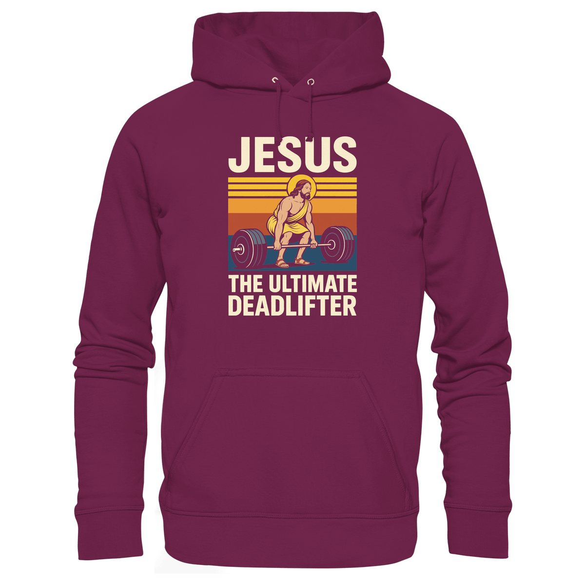 Jesus Deadlifter – Jesus the Ultimate Deadlifter | Christliches Fitness Design - Premium Unisex Hoodie - Hoodies - Burgund - GfoitMa
