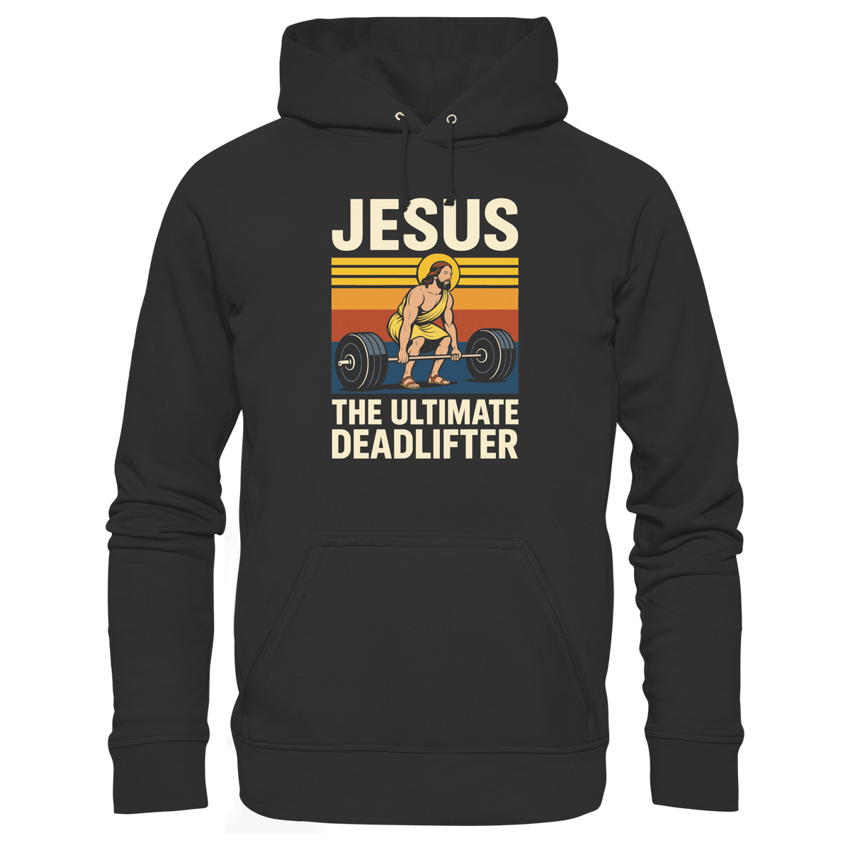 Jesus Deadlifter – Jesus the Ultimate Deadlifter | Christliches Fitness Design - Premium Unisex Hoodie - Hoodies - Black - GfoitMa