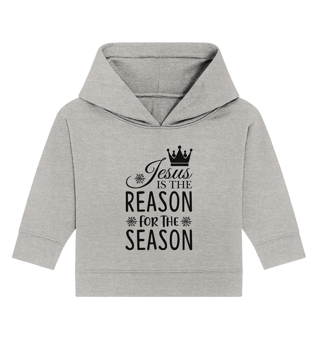 Jesus – Der Grund für die Weihnachtszeit | Christliche Geschenke - Baby Organic Hoodie - Kids & Babys - Heather Grey - GfoitMa