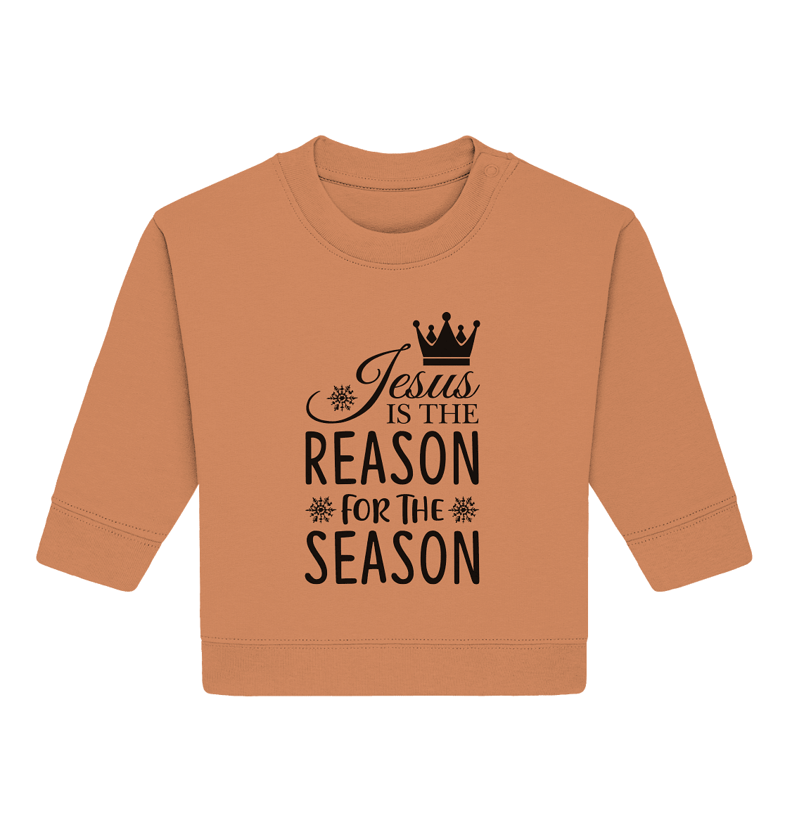 Jesus – Der Grund für die Weihnachtszeit | Christliche Geschenke - Baby Organic Sweatshirt - Kids & Babys - Volcano Stone - GfoitMa