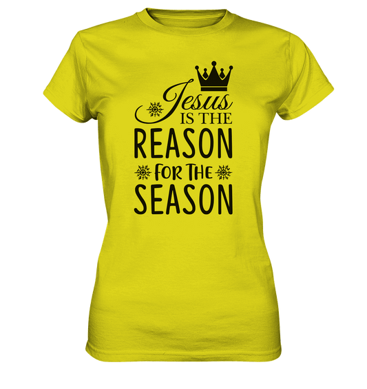 Jesus – Der Grund für die Weihnachtszeit | Christliche Geschenke - Ladies Premium Shirt - Lady-Shirts - Pixel Lime - GfoitMa