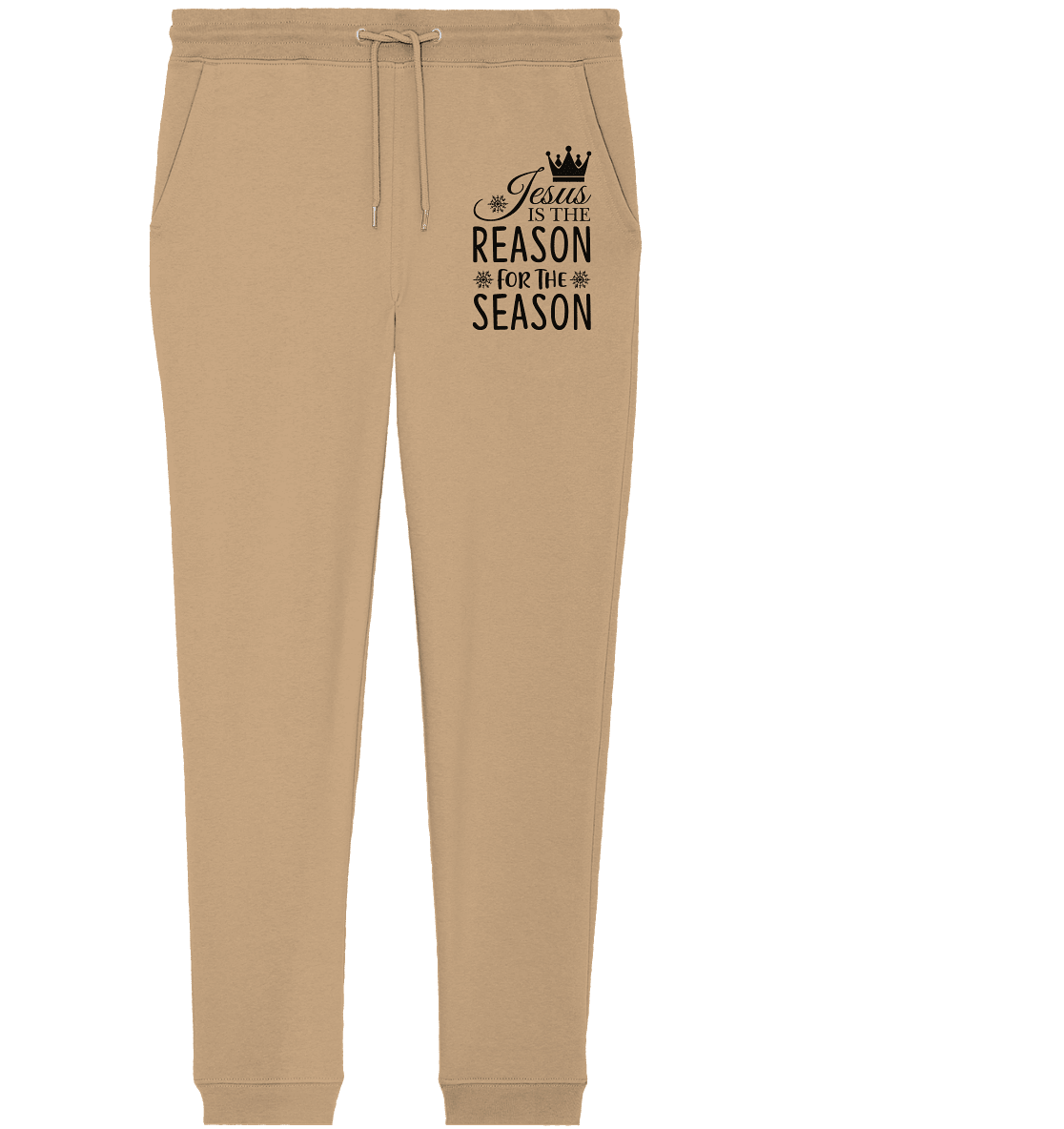 Jesus – Der Grund für die Weihnachtszeit | Christliche Geschenke - Organic Jogger Pants - Hosen - Latte - GfoitMa