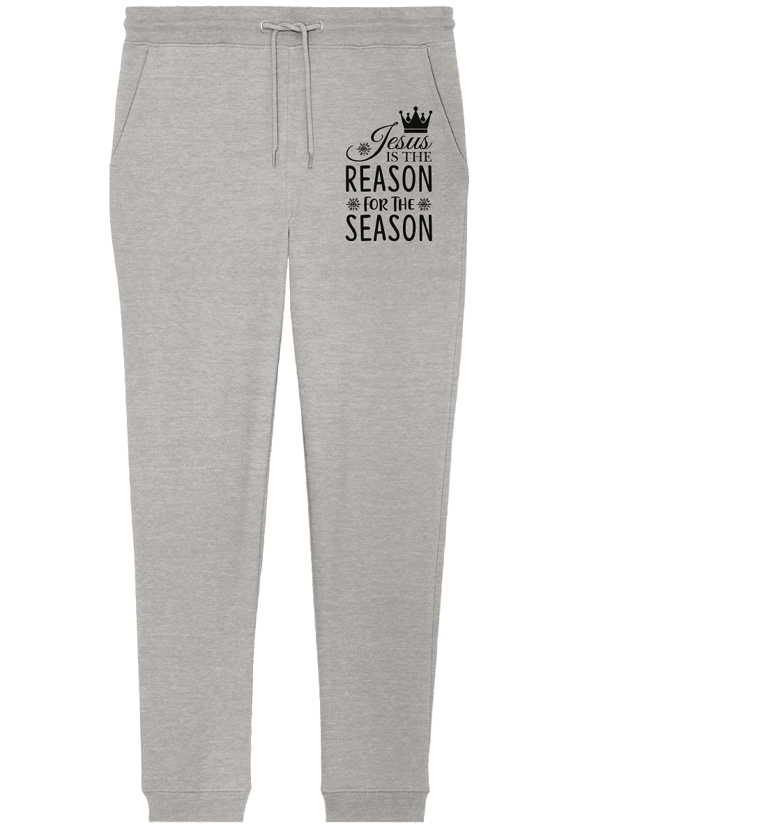 Jesus – Der Grund für die Weihnachtszeit | Christliche Geschenke - Organic Jogger Pants - Hosen - Heather Grey - GfoitMa