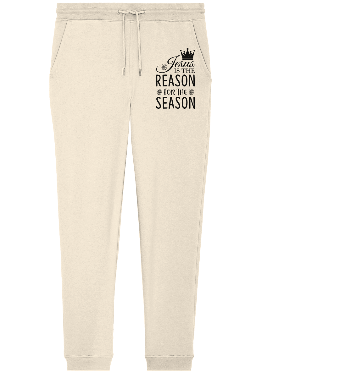 Jesus – Der Grund für die Weihnachtszeit | Christliche Geschenke - Organic Jogger Pants - Hosen - Natural Raw - GfoitMa