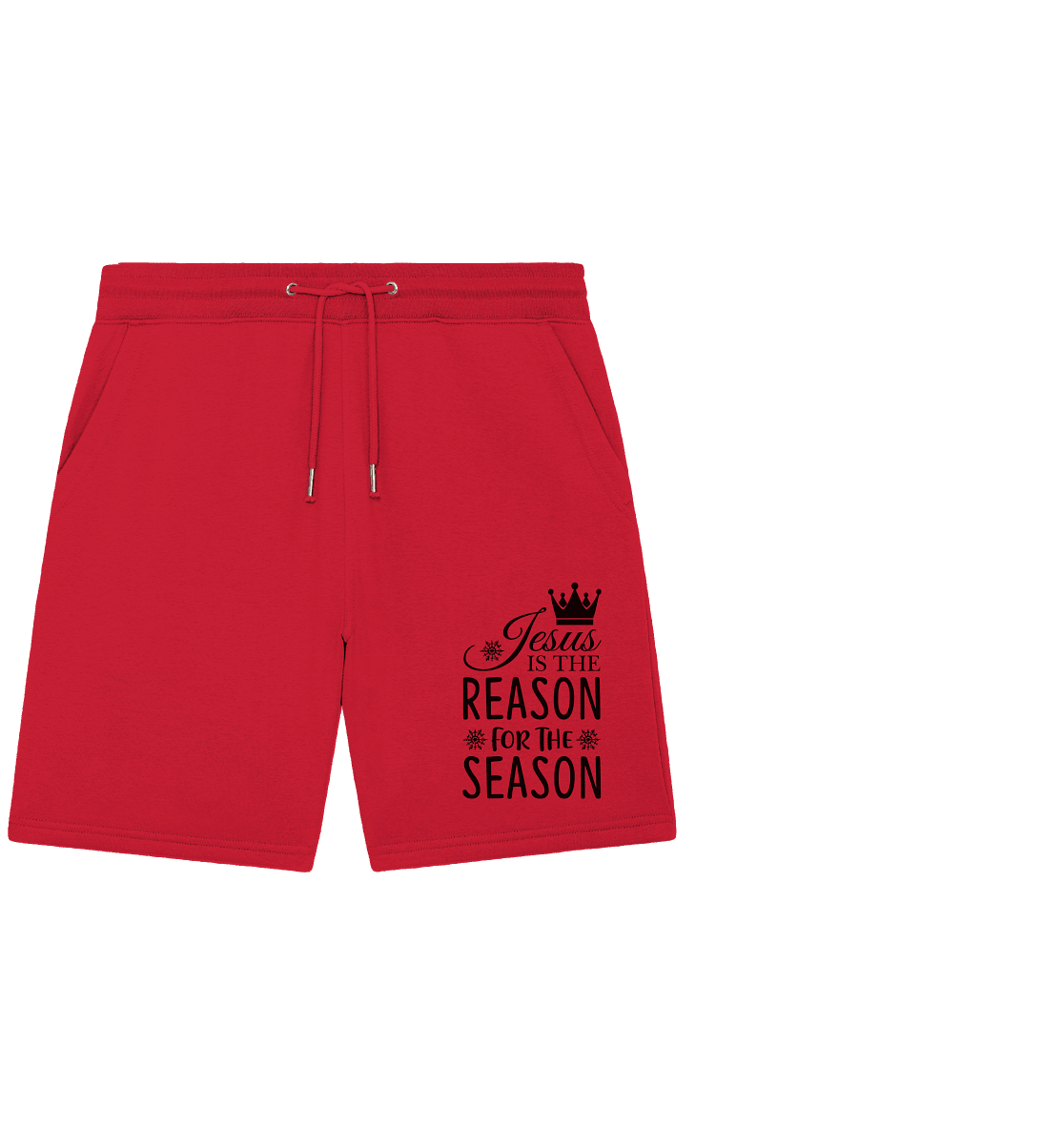 Jesus – Der Grund für die Weihnachtszeit | Christliche Geschenke - Organic Jogger Shorts - Hosen - Red - GfoitMa