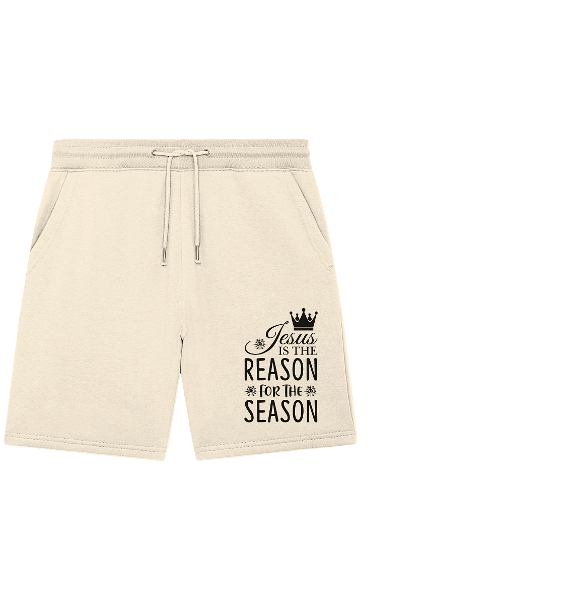 Jesus – Der Grund für die Weihnachtszeit | Christliche Geschenke - Organic Jogger Shorts - Hosen - Natural Raw - GfoitMa
