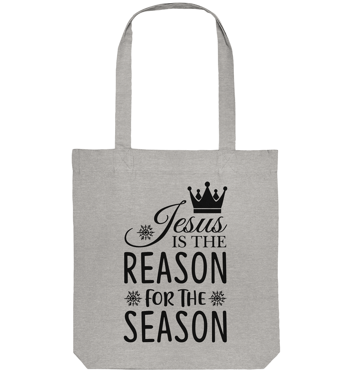 Jesus – Der Grund für die Weihnachtszeit | Christliche Geschenke - Organic Tote-Bag - Taschen - Heather Grey - GfoitMa
