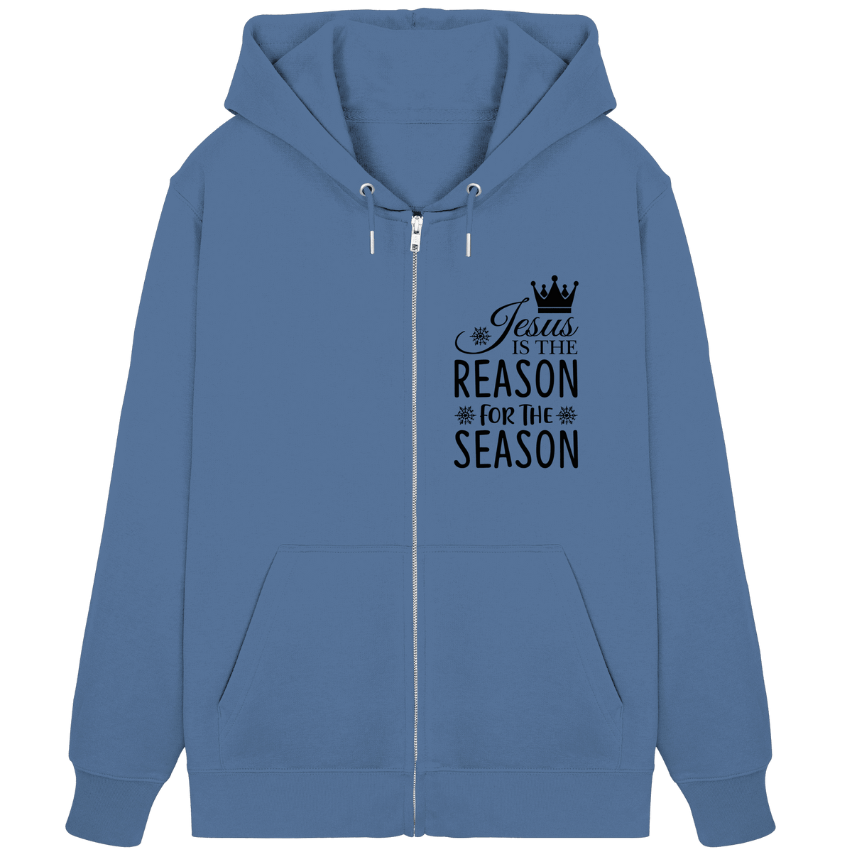 Jesus – Der Grund für die Weihnachtszeit | Christliche Geschenke - Organic Zipper - Jacken/ Zipper - Bright Blue - GfoitMa