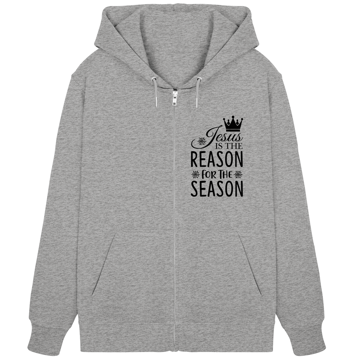 Jesus – Der Grund für die Weihnachtszeit | Christliche Geschenke - Organic Zipper - Jacken/ Zipper - Heather Grey - GfoitMa