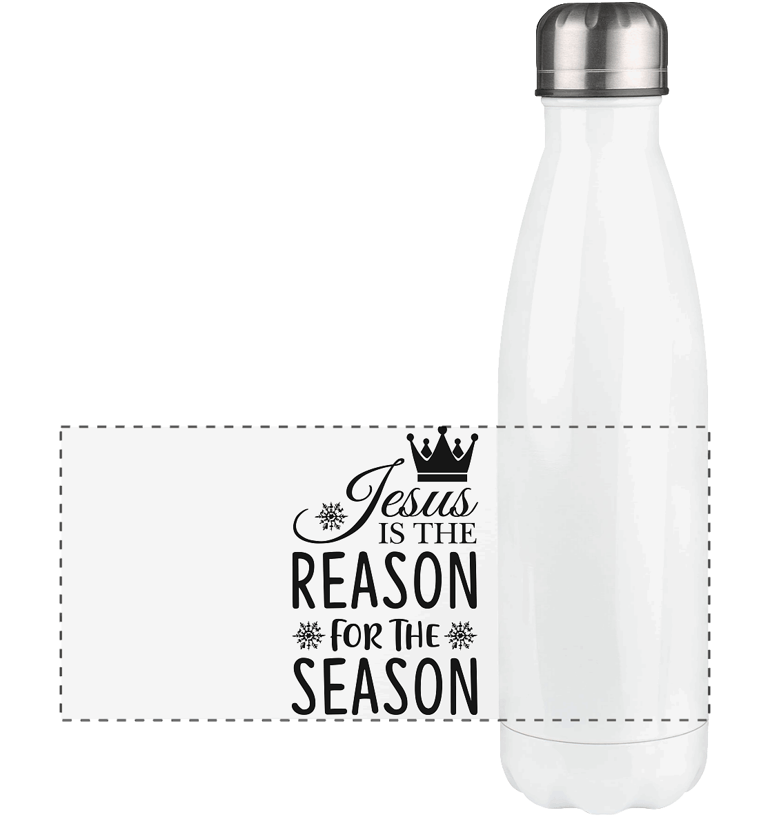 Jesus – Der Grund für die Weihnachtszeit | Christliche Geschenke - Panorama Thermoflasche 500ml - Trinkgefäße - White - GfoitMa