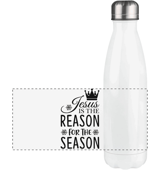 Jesus – Der Grund für die Weihnachtszeit | Christliche Geschenke - Panorama Thermoflasche 500ml - Trinkgefäße - White - GfoitMa