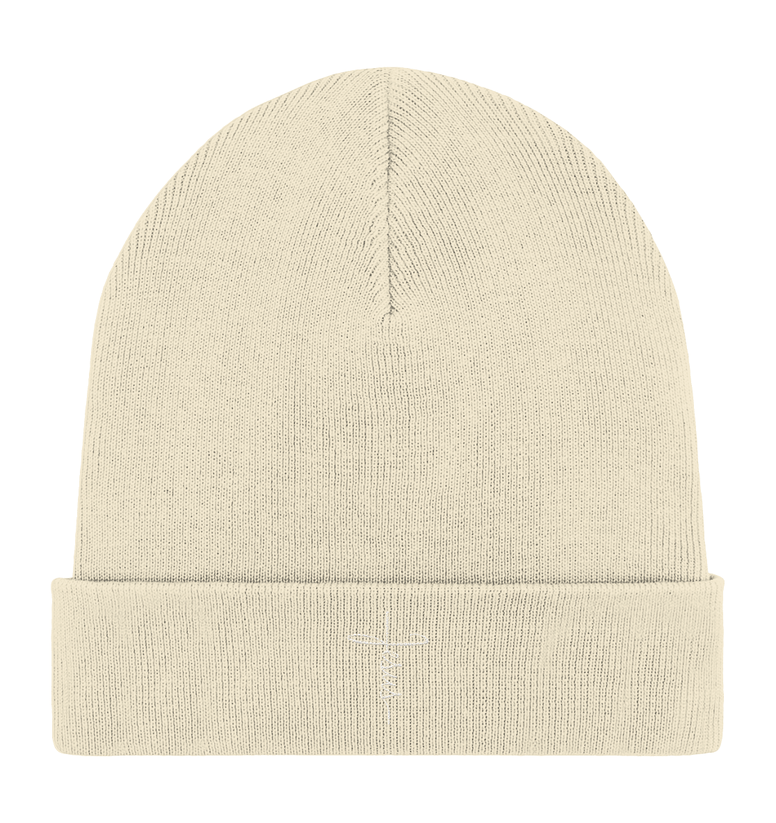 Jesus in Kreuzform - Stick (Weiß) - Organic Rib Beanie - GfoitMa - Natural / One Size