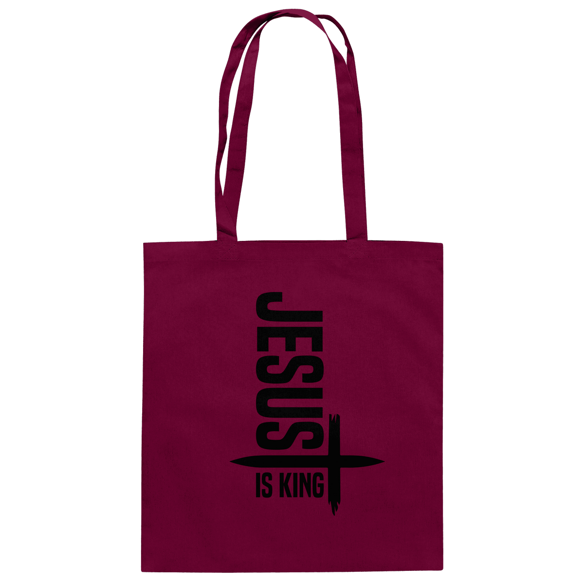 Jesus is King | Ein Statement des Glaubens - Baumwolltasche - Taschen - Burgundy - GfoitMa