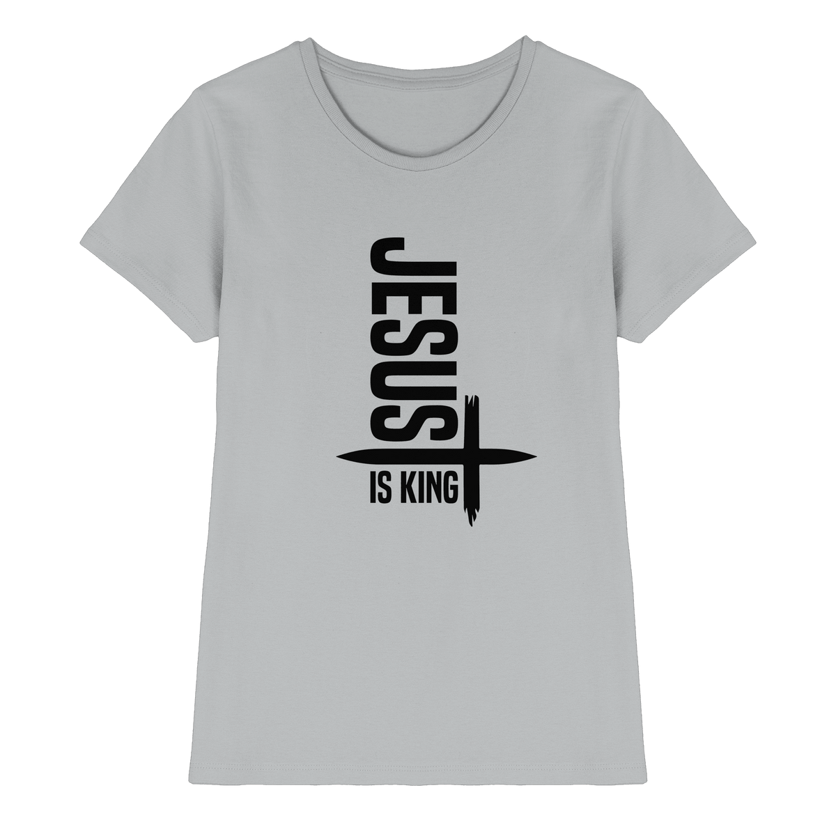 Jesus is King | Ein Statement des Glaubens - Ladies Premium Shirt - Lady-Shirts - Pacific Grey - GfoitMa
