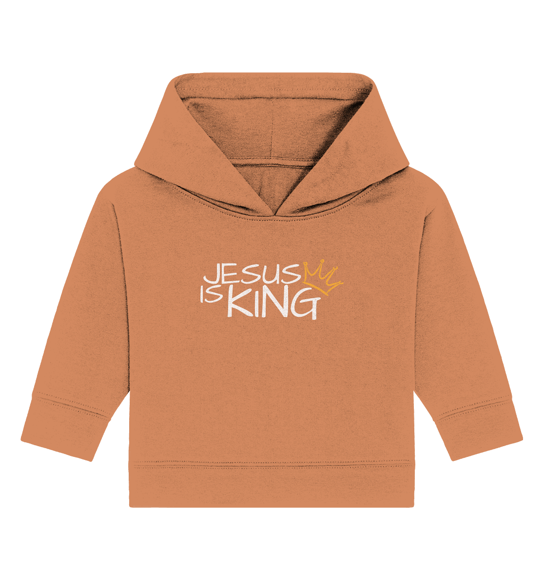 Jesus is King – Eine kraftvolle Botschaft des Glaubens | Christliche Kleidung - Baby Organic Hoodie - Kids & Babys - Volcano Stone - GfoitMa
