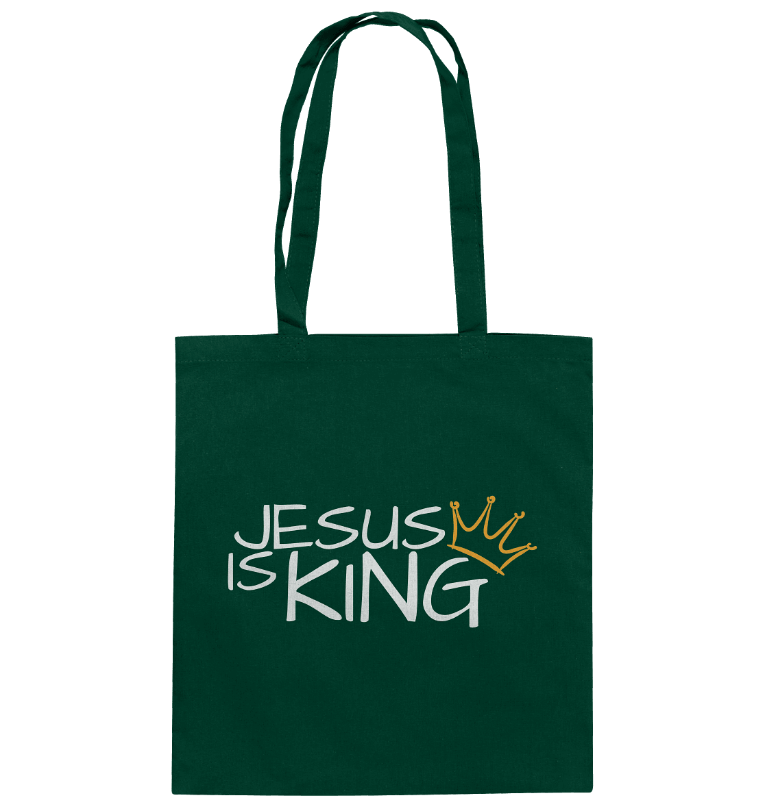 Jesus is King – Eine kraftvolle Botschaft des Glaubens | Christliche Kleidung - Baumwolltasche - Taschen - Bottle Green - GfoitMa