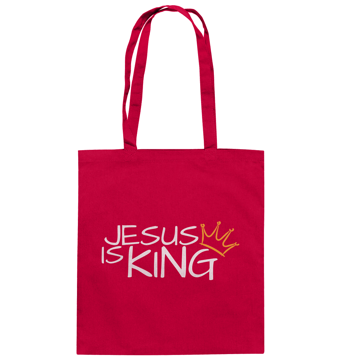Jesus is King – Eine kraftvolle Botschaft des Glaubens | Christliche Kleidung - Baumwolltasche - Taschen - Classic Red - GfoitMa