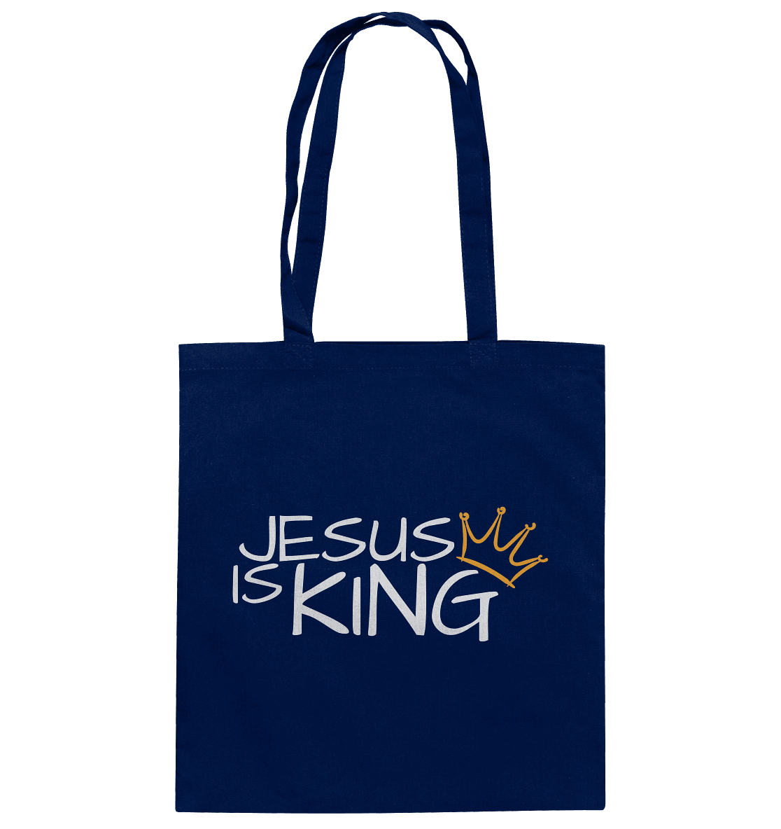 Jesus is King – Eine kraftvolle Botschaft des Glaubens | Christliche Kleidung - Baumwolltasche - Taschen - French Navy - GfoitMa