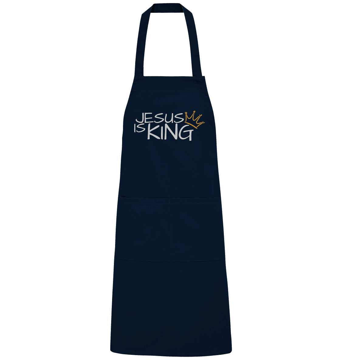 Jesus is King – Eine kraftvolle Botschaft des Glaubens | Christliche Kleidung - Organic Grillschürze - Home & Living - Navy - GfoitMa