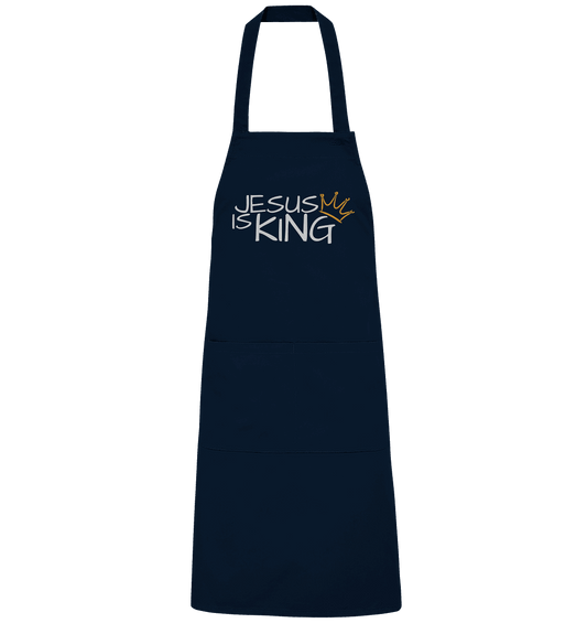 Jesus is King – Eine kraftvolle Botschaft des Glaubens | Christliche Kleidung - Organic Grillschürze - Home & Living - Navy - GfoitMa