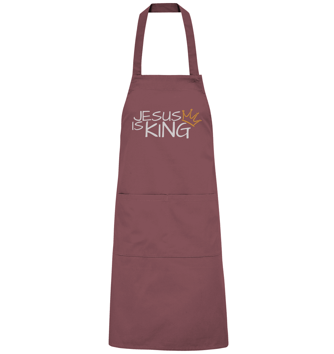 Jesus is King – Eine kraftvolle Botschaft des Glaubens | Christliche Kleidung - Organic Grillschürze - Home & Living - Ancient Pink - GfoitMa
