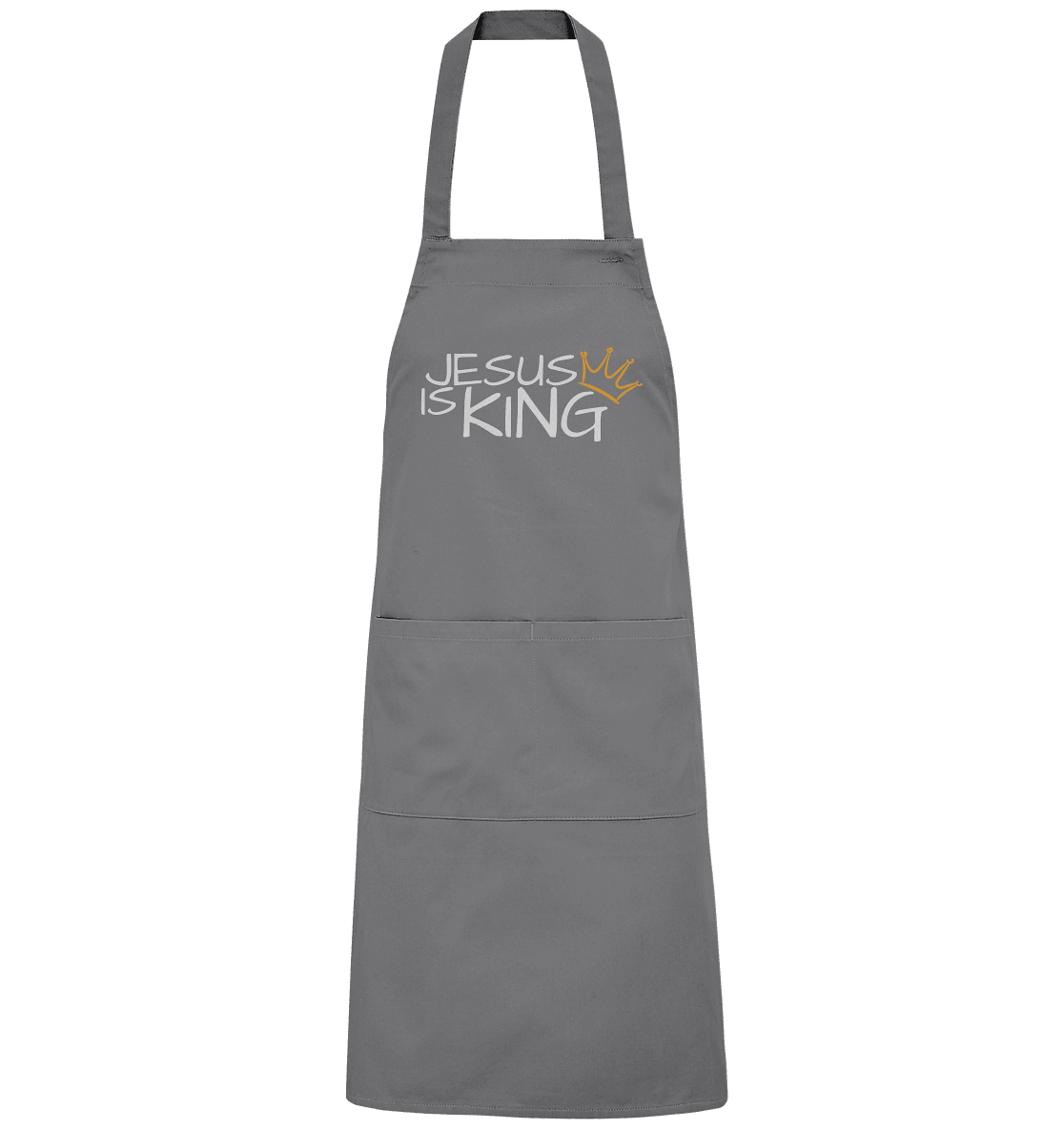 Jesus is King – Eine kraftvolle Botschaft des Glaubens | Christliche Kleidung - Organic Grillschürze - Home & Living - Dark Grey (Solid) - GfoitMa