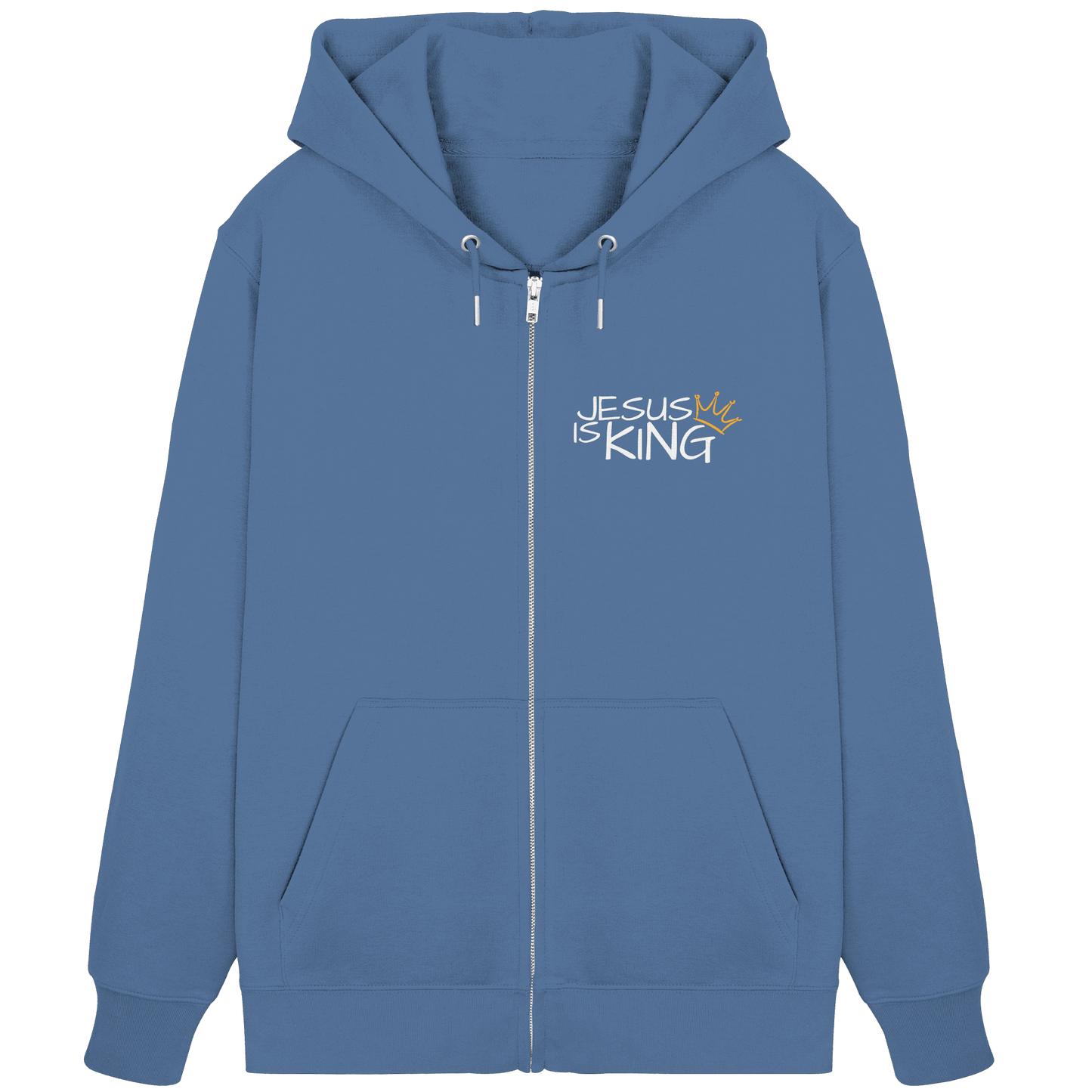 Jesus is King – Eine kraftvolle Botschaft des Glaubens | Christliche Kleidung - Organic Zipper - Jacken/ Zipper - Bright Blue - GfoitMa