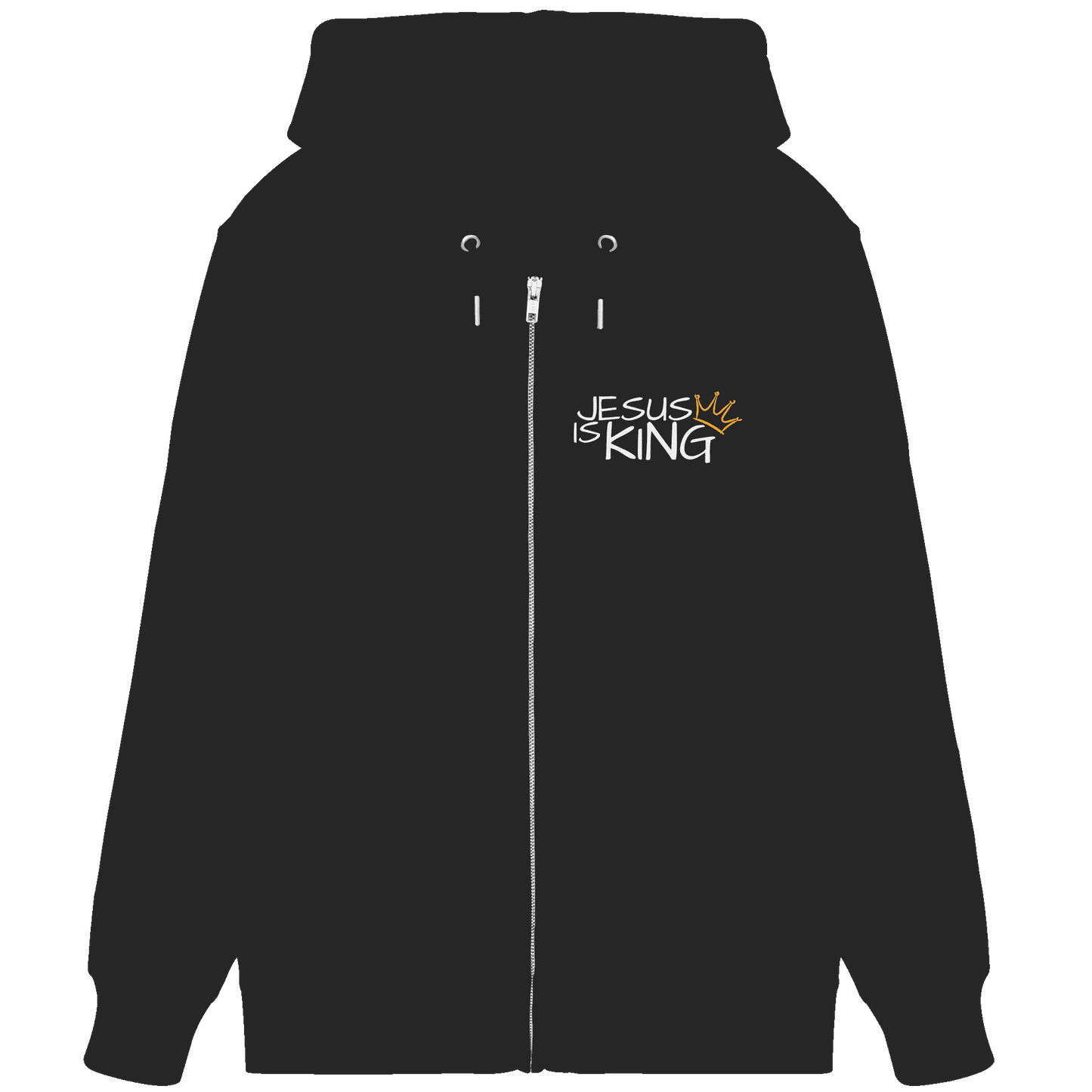 Jesus is King – Eine kraftvolle Botschaft des Glaubens | Christliche Kleidung - Organic Zipper - Jacken/ Zipper - Black - GfoitMa