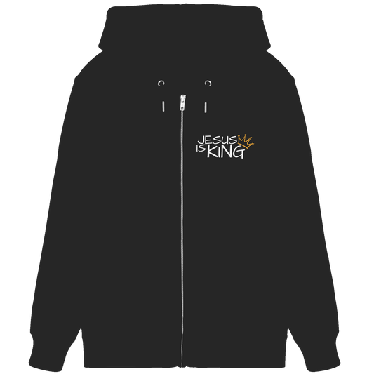 Jesus is King – Eine kraftvolle Botschaft des Glaubens | Christliche Kleidung - Organic Zipper - Jacken/ Zipper - Black - GfoitMa