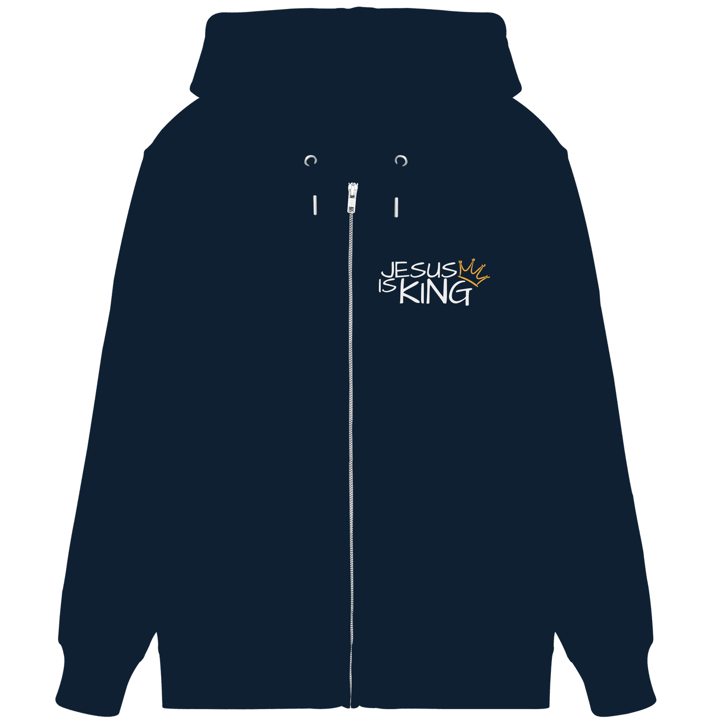 Jesus is King – Eine kraftvolle Botschaft des Glaubens | Christliche Kleidung - Organic Zipper - Jacken/ Zipper - French Navy - GfoitMa