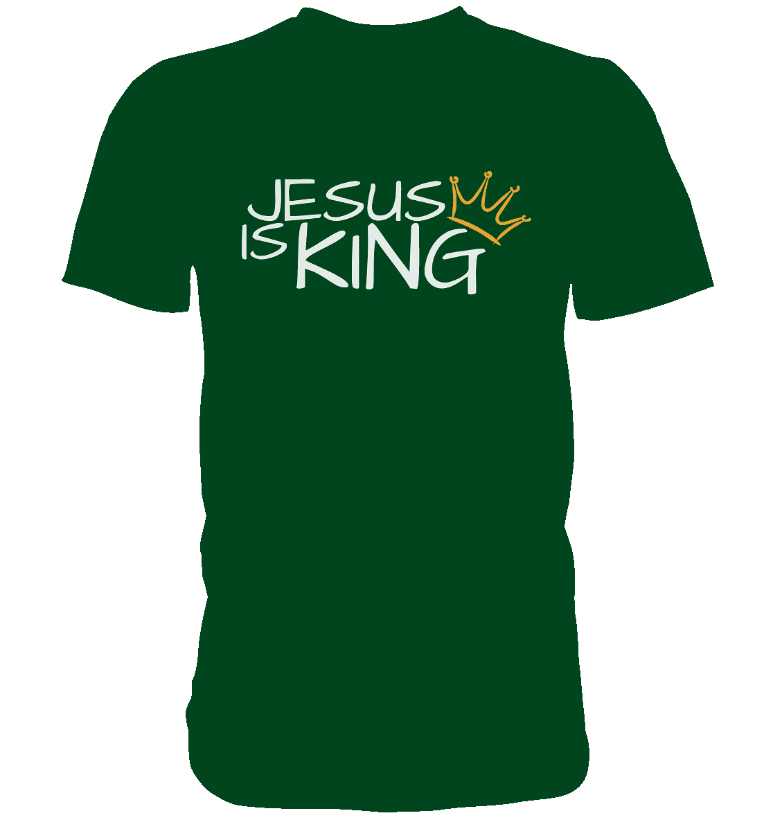 Jesus is King – Eine kraftvolle Botschaft des Glaubens | Christliche Kleidung - Premium Shirt - Unisex-Shirts - Bottle Green - GfoitMa