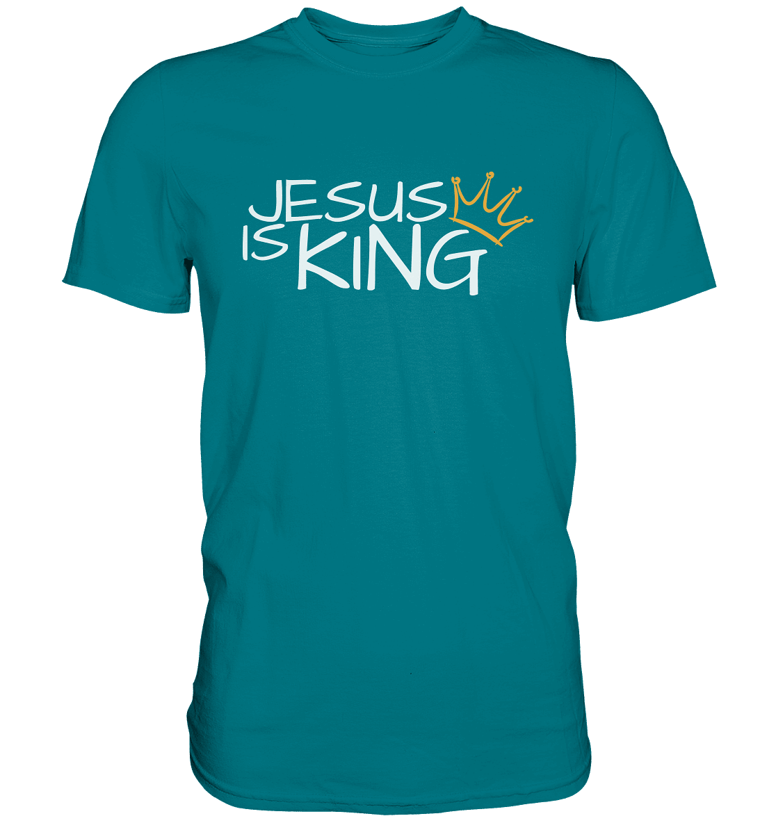Jesus is King – Eine kraftvolle Botschaft des Glaubens | Christliche Kleidung - Premium Shirt - Unisex-Shirts - Diva Blue - GfoitMa