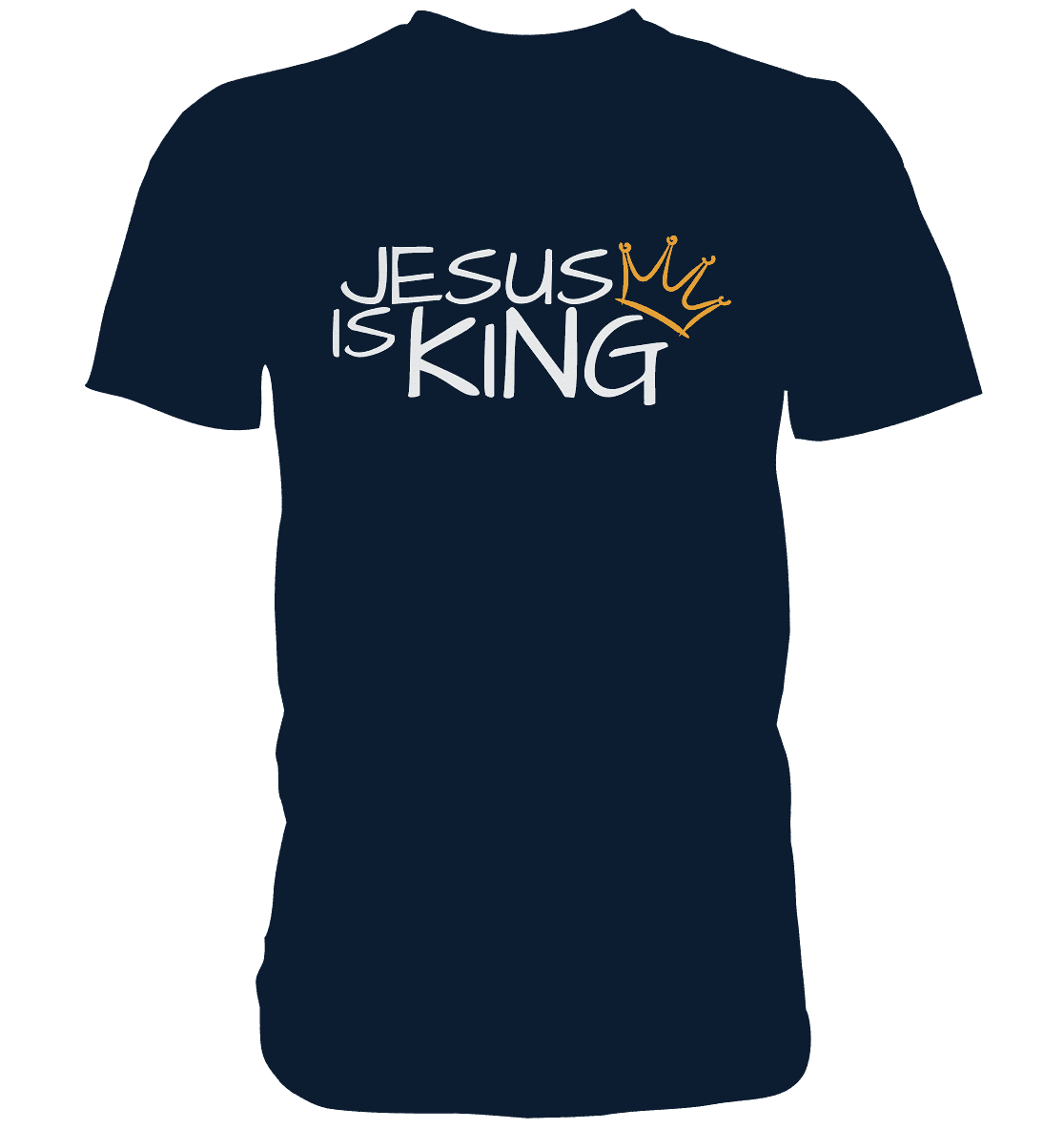Jesus is King – Eine kraftvolle Botschaft des Glaubens | Christliche Kleidung - Premium Shirt - Unisex-Shirts - Navy - GfoitMa