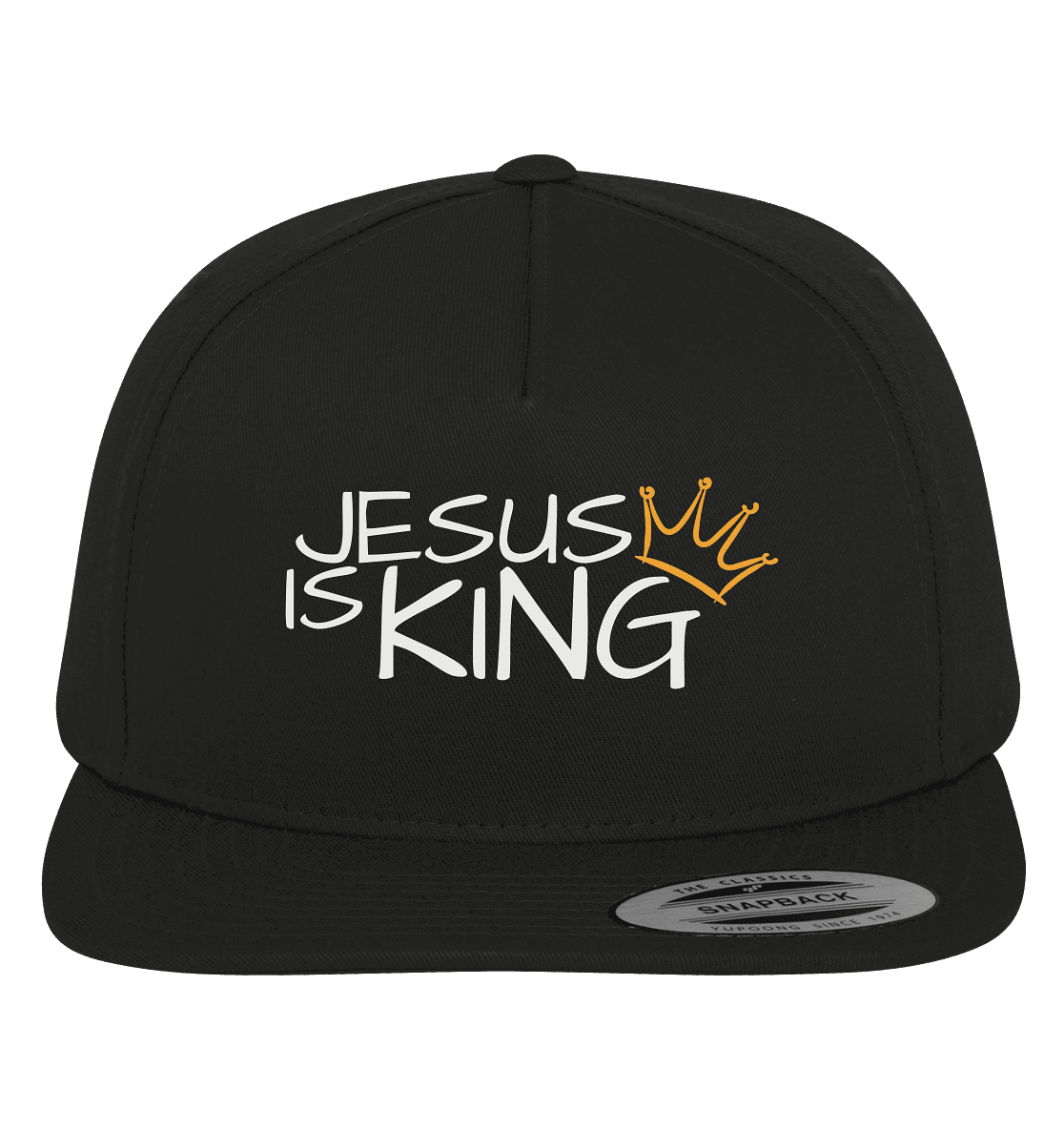 Jesus is King – Eine kraftvolle Botschaft des Glaubens | Christliche Kleidung - Premium Snapback - Kappen & Mützen - Black / Green - GfoitMa