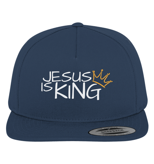 Jesus is King – Eine kraftvolle Botschaft des Glaubens | Christliche Kleidung - Premium Snapback - Kappen & Mützen - Navy / Green - GfoitMa