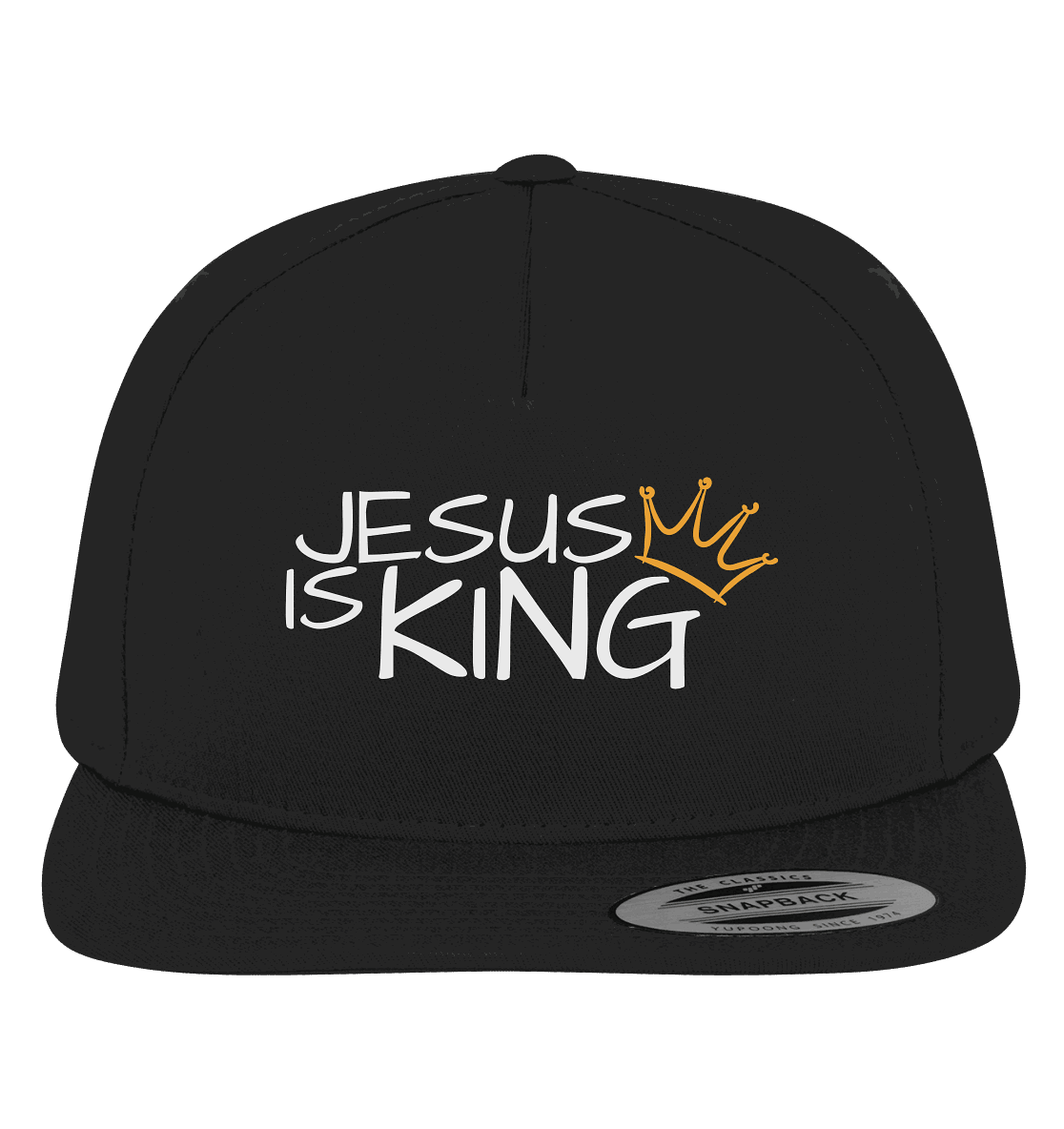 Jesus is King – Eine kraftvolle Botschaft des Glaubens | Christliche Kleidung - Premium Snapback - Kappen & Mützen - Black / Black - GfoitMa