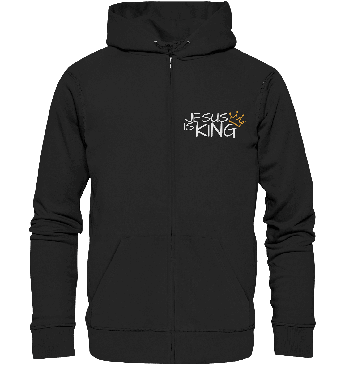 Jesus is King – Eine kraftvolle Botschaft des Glaubens | Christliche Kleidung - Zipper - Jacken/ Zipper - Black Pure - GfoitMa